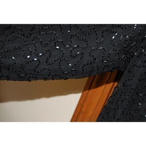 LAURENCE KAZAR VINTACGE SEQUIN BLACK JACKET SIZE 2X